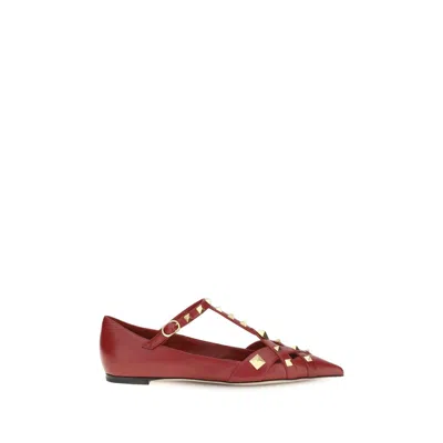 Valentino Garavani Studdy Ballet Flat In Red