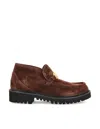 Valentino Vlogo Suede Bootie In Brown