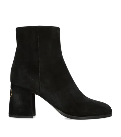 Valentino Garavani Suede Fawcette Ankle Boots 75 In Black