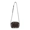 Valentino Garavani Suede Leather Crossbody Bag With Metallic Accents