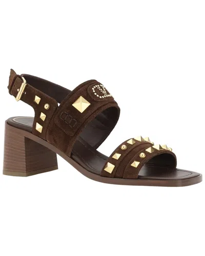 Valentino Garavani Women Brown Suede Plaster Caster Sandals
