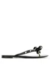 Valentino Garavani Mini Bow Sandals With Platinum-finish Studs In Black