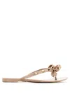 Valentino Garavani Summer Rockstud Thong Sandals In Brown