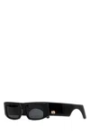 Valentino Black Rectangular Sunglasses