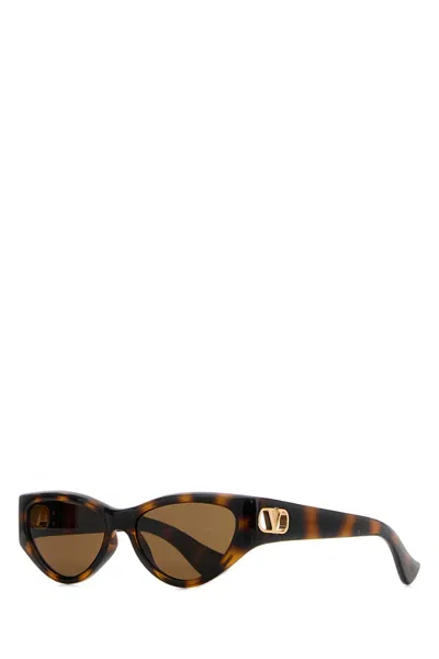 Valentino Garavani Sunglass Tortoiseshell Acetate Sunglasses In Brown
