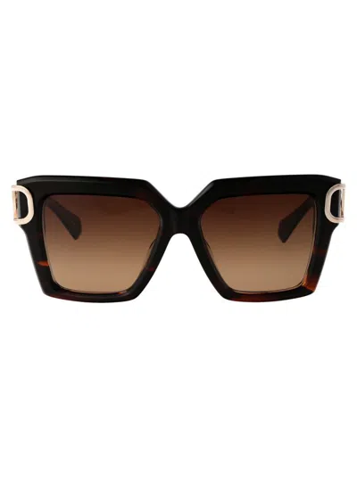 Valentino Eyewear Oversized Frame Sunglasses In Multi