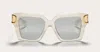 Valentino Transparent I Squared Frame Sunglasses In Beige