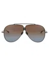Valentino Garavani Blak Rhodium Titanium Sunglasses In Black Rhodium W/ Dark Brown To Blue Gradient