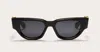 Valentino Logo-plaque Sunglasses In Black, Rose Gold