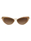 Valentino Garavani Sunglasses In Light Gold Crystal Medium Brown W/ Dark Brown To Light Brown