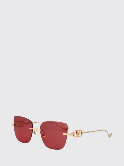 Valentino Garavani Gold Gold Red Metal Sunglasses In Pink