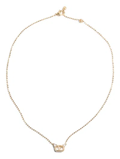 Valentino Garavani Swarovski Crystal-embellished Adjustable Necklace (14.6 To 15.7 In) In Oro