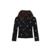 Valentino Wool Cardigan With Detachable Fur Collar In Black