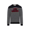 Valentino Garavani Crewneck Sweater With Bold Jacquard Motif In Black