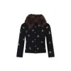 Valentino Wool Cardigan With Detachable Fur Collar In Black