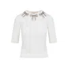 Valentino Bow-embellished Knitted Top In White