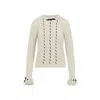Valentino Betulla White Virgin Wool Sweater In Neutral