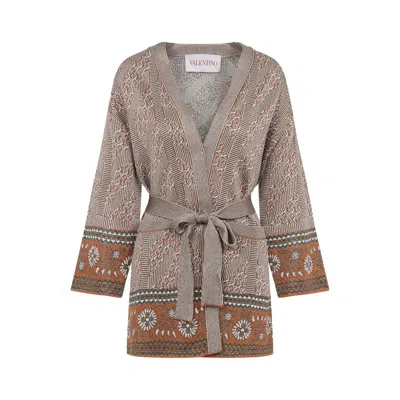 Valentino Viscose Cardigan In Neutral