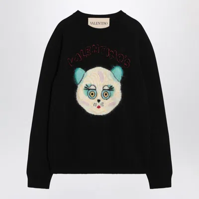 Valentino Garavani Sweater With Le Chat De La Maison Patch In Black