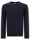 Valentino Garavani Sweater With Rubberised V Detail In Blue
