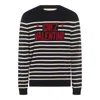 Valentino Garavani Crewneck Sweater With Bold Jacquard Motif In Black