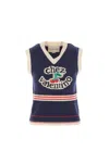 Valentino Garavani Women Midnight Blue Cotton Vest In Blue