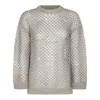 Valentino Sequin-embellished Metallic Open-knit Linen-blend Sweater