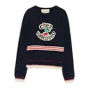 Valentino Cotton Sweater Crew Neck Long Sleeves In Blue