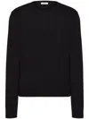 Valentino Cashmere Crewneck Jumper With Black Untitled Studs In Black