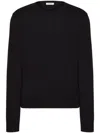 Valentino Cashmere Crewneck Jumper With Black Untitled Studs In Black