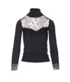 Valentino Knitwear With Bow And Sheer Panel In Black