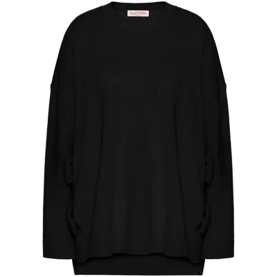 Valentino Drop-shoulder Virgin-wool Jumper In Black