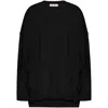 Valentino Drop-shoulder Virgin-wool Jumper In Black