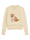 Valentino Le Chien De La Maison Embroidered Sweater In Neutral