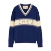 Valentino Embroidered Striped Virgin Wool And Cotton-blend Sweater In Multi