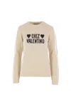 Valentino Chez  Wool Sweater In Neutral