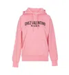 Valentino Pink Cotton Hoodie With Kangaroo Pocket In Pink