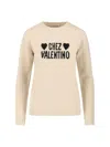 Valentino Graphic Print Long Sleeve Crew Neck Knitwear In Multi