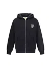 Valentino Garavani Brushed Cotton Hoodie With Vg Patch In Black