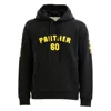 Valentino Hooded Sweatshirt With Front Pocket And Ribbed Hem In Black