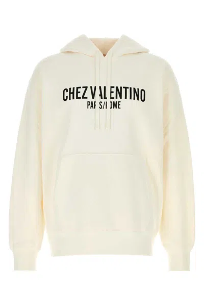 Valentino Chez-print Hoodie In White