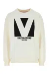 Valentino Garavani Women Ivory Cotton Sweatshirt In White