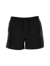 Valentino Boxer Swimsuit With Textured Fabric In Black