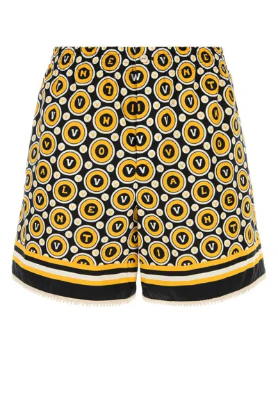 Valentino All-over Print Mid-length Bermuda Shorts In Brown