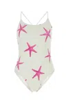 Valentino Starfish Printed Swimsuit In Printed