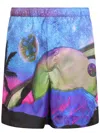 Valentino Water Sky Print Swim Shorts In Multicolor