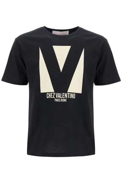 VALENTINO VALENTINO GARAVANI BLACK COTTON T-SHIRT