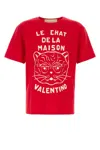 Valentino Garavani T-shirt With Le Chat De La Maison Print In Red