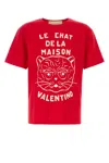 Valentino Garavani T-shirt With Le Chat De La Maison Print In Red