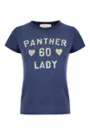 Valentino Crew Neck Graphic Print Short Sleeves Top In Blue